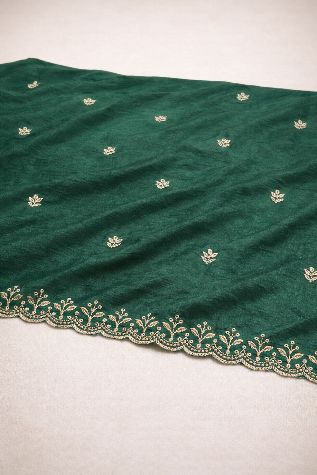 Pistachio Yellow Saree with Gold Embroidered Border and Bird Motifs