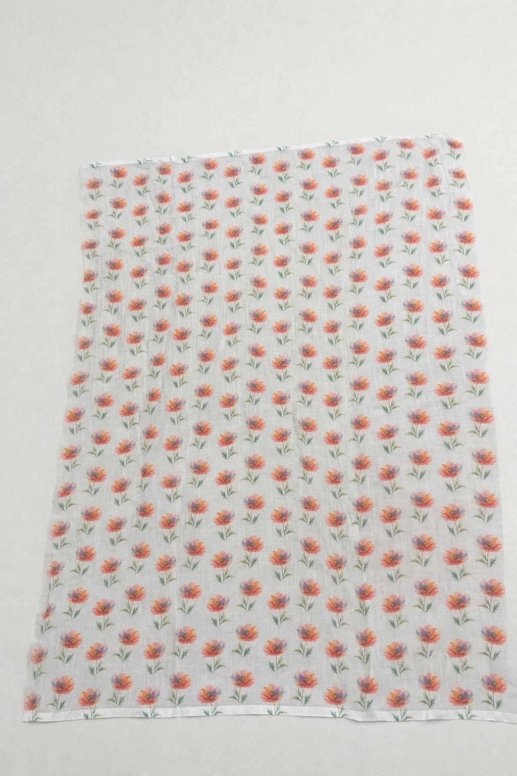 White saree with big flowers