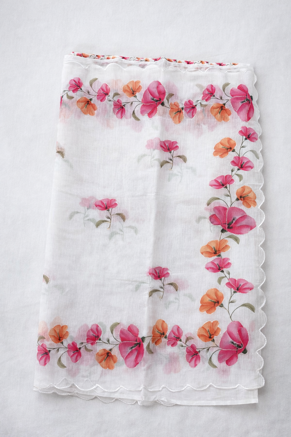 White Saree with small pattern